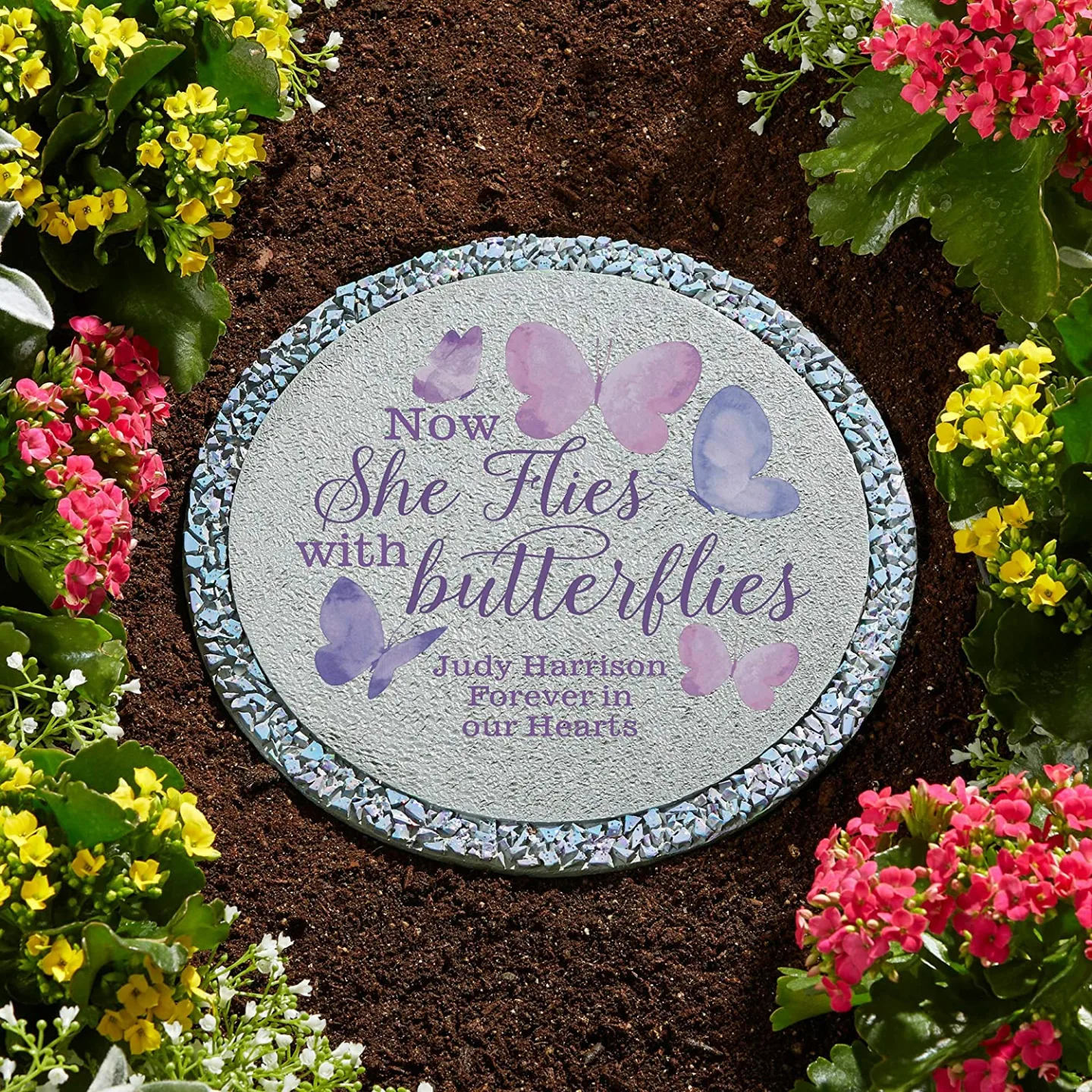 Personalized Butterfly Memorial Stepping Stone for Garden