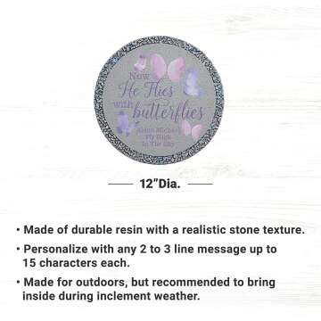 Personalized Butterfly Memorial Stepping Stone for Garden