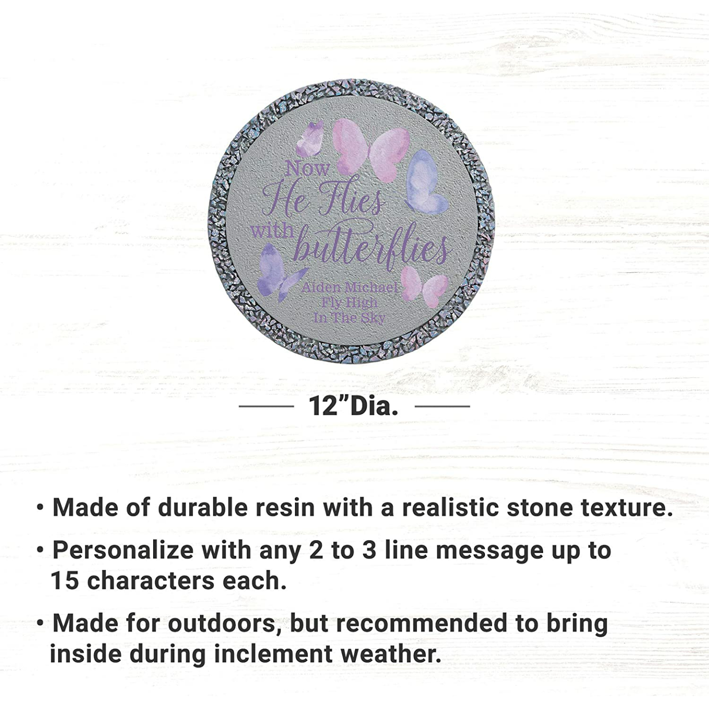 Personalized Butterfly Memorial Stepping Stone for Garden