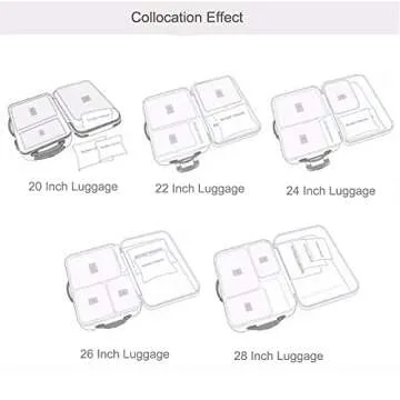 FiveRen 6 PCS Packing Cubes Set Travel Luggage Organizers Suitcase Travel Accessories, Rose