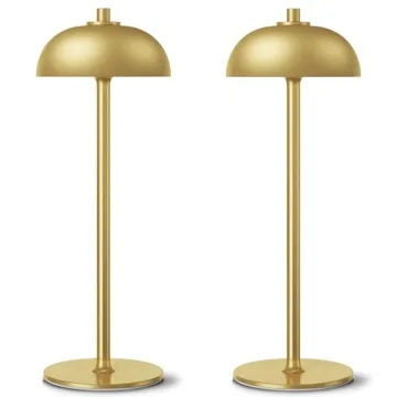 JONEMO 2 Pack Cordless Table Lamp, 5000mAh Portable Rechargeable Table Lamp, 3 Color Modes Stepless ...