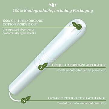 Organyc 100% Certified Organic Cotton Tampons, Cardboard Applicator, Free from Chlorine, Perfumes, R...