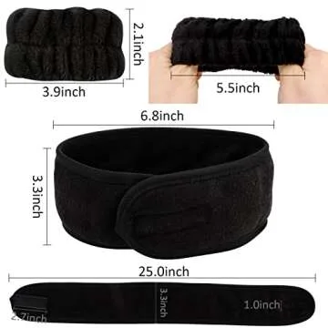 BAHABY Spa Facial Headbands & Wrist Bands Set - 9 PCS