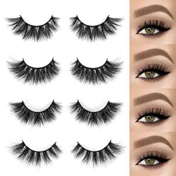 SY SHUYING 18mm Mink Lashes 3D Real Mink Eyelashes Cat Eye Fluffy Cross False Eyelashes Wispy Soft R...