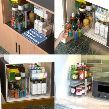 Under Sink Organizers - 2 Tier Storage Solution