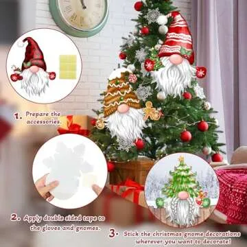 Whimsical Christmas Gnome Fence Peeker Decorations