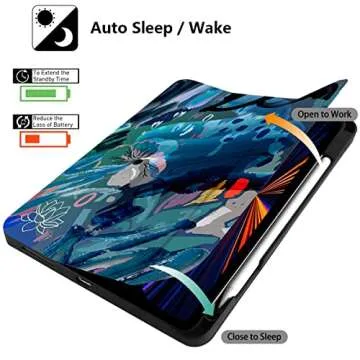 DONGKE Case for iPad Pro 12.9 inch 6th Generation 2022, Built-in Pencil Holder + Trifold Stand + Auto Wake/Sleep + Protective Cover for iPad Pro 12.9 5th/4th/3rd Gen - Graffiti