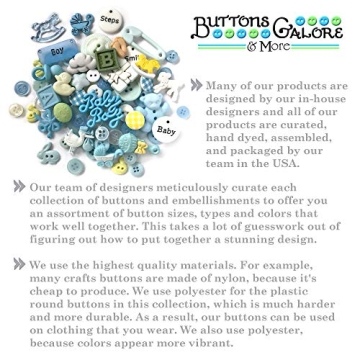 Buttons Galore and More Baby Boy-Themed Craft Buttons 50 Pcs