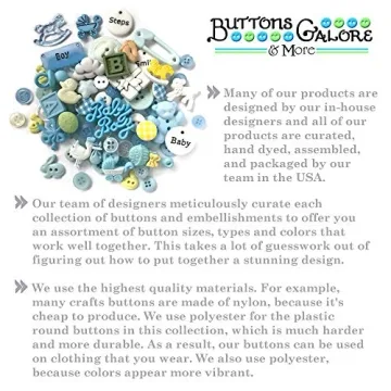 Buttons Galore and More Baby Boy-Themed Craft Buttons 50 Pcs