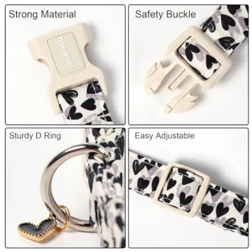 DOGWONG Valentine's Day Dog Collar for Stylish Pup Comfort