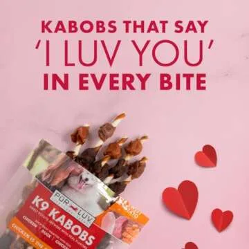 Pur Luv Dog Treats, K9 Kabobs for Dogs Made with Real Chicken, Duck, and Sweet Potato, 12 Ounces, Healthy, Easily Digestible, Long-Lasting, High Protein Dog Treat, Satisfies Dog's Urge to Chew