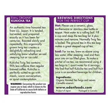 Eden Kukicha Organic Roasted Twig Tea - Low Caffeine Delight