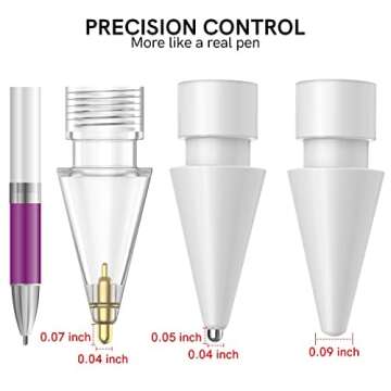Delidigi 3 Pack Apple Pencil Tips Replacement Compatible with Apple Pencil 2nd 1st Gen, Apple Pencil Pro & USB-C, Wear-Resistant Fine Point Precise Control Pen Like Tips (Clear+Black+White)