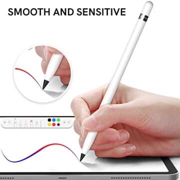 Delidigi 3 Pack Apple Pencil Tips Replacement Compatible with Apple Pencil 2nd 1st Gen, Apple Pencil Pro & USB-C, Wear-Resistant Fine Point Precise Control Pen Like Tips (Clear+Black+White)