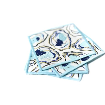 Oyster Print Cocktail Napkin Set of 4 for Coastal Charm