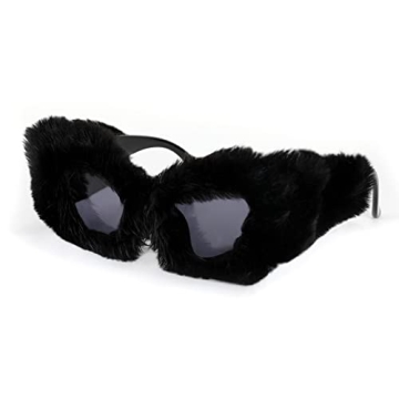 FEISEDY Plush Cat Eye Sunglasses - Fashionable UV400 Shades