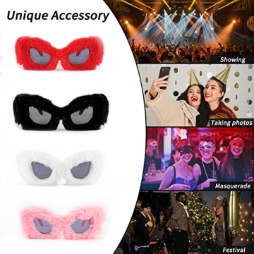 FEISEDY Plush Cat Eye Sunglasses - Fashionable UV400 Shades