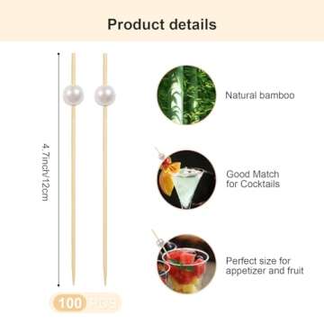 Eco-Friendly Cocktail Picks for Elegant Appetizers, 100PCS