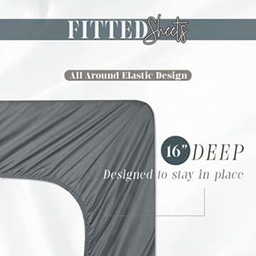 (6-Pack) Luxury Fitted Sheets! Premium Hotel Quality Elegant Comfort Wrinkle-Free 1500 Premier Hotel Quality 6-Pack Fitted Sheet with Storage Pockets on Sides, Twin/Twin XL Size, Gray