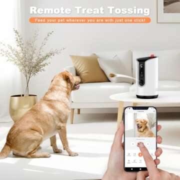 Fexfor 2K Pet Camera Security Dogs Camera, On-Device AI Tracking and Pet Monitoring, 360° View, wit...