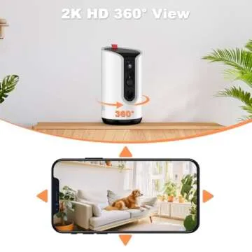 Fexfor 2K Pet Camera with Treat Dispenser and Audio