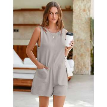 Glamaker Women’s Summer Sleeveless Comfort Romper Outfit