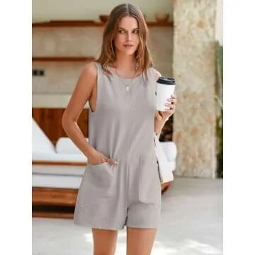 Glamaker Women’s Summer Sleeveless Comfort Romper Outfit
