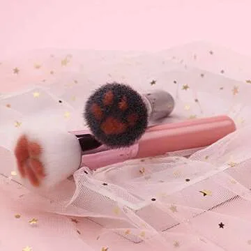 AKOAK 1 Pack Unique and Cute Cat's Paw Makeup Brush, Multifunctional Soft Fiber Loose Powder Brush and Blush Brush, Used for Facial Powder, Blush, Shadow and Contour Makeup (Pink)