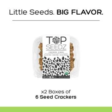 Top Seedz Certified Organic Gluten Free 6 Seed Crackers | 2-Pack | 5 Ounces | Healthy Vegan Crackers...