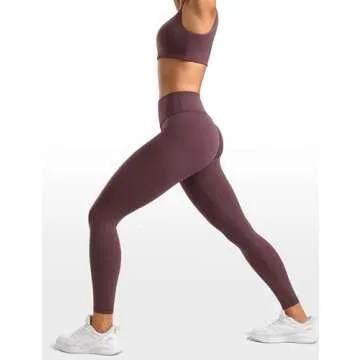 INGIA Womens High Waisted Lounge Yoga Legging 25" Butt Lifting Workout No Front Seam Tummy Control Gym Yoga Pants Americano (Plumbrown) Small