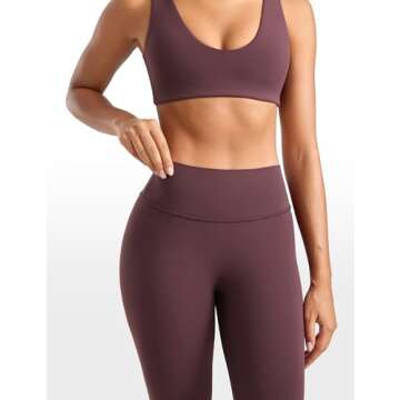 INGIA Womens High Waisted Lounge Yoga Legging 25" Butt Lifting Workout No Front Seam Tummy Control Gym Yoga Pants Americano (Plumbrown) Small