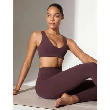 INGIA Womens High Waisted Lounge Yoga Legging 25" Butt Lifting Workout No Front Seam Tummy Control Gym Yoga Pants Americano (Plumbrown) Small