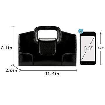 ZLMBAGUS Women Vintage Flap Tote Top Handle Satchel Handbags PU Leather Clutch Purse Casual Messenger Chain Shoulder Crossbody Bag Black