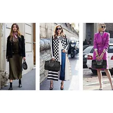 ZLMBAGUS Women Vintage Flap Tote Top Handle Satchel Handbags PU Leather Clutch Purse Casual Messenger Chain Shoulder Crossbody Bag Black