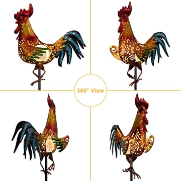 Tryme Chicken Solar Decor: Vibrant Garden Ornament