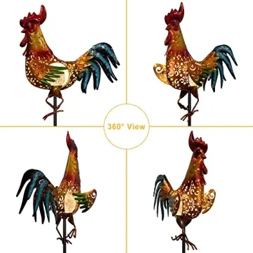 Tryme Chicken Solar Decor: Vibrant Garden Ornament