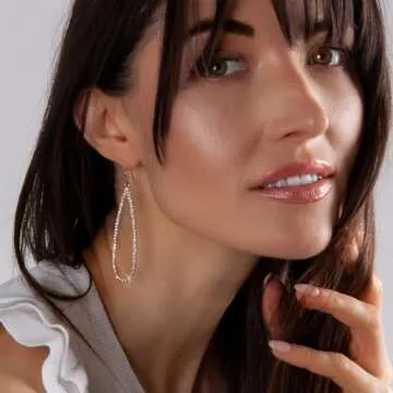 Dazzling Gold Drop Earrings - Sparkling Dangle Teardrop Design for Women