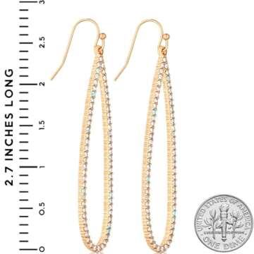 Stunning Gold Drop Earrings - Sparkly Teardrop Design