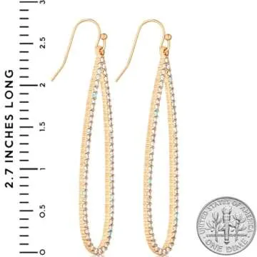Stunning Gold Drop Earrings - Sparkly Teardrop Design