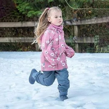 JAN & JUL Toddler Girl Snow Pants with Cozy Soft Lining (Fleece-Lined: Heather Grey, 2T)