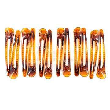 Yeshan 4.7" Plastic Duckbill Hair Clips Clamps Hairdressing Salon Croc Hair Grip Alligator Crocodile DIY Accessories Hairpins Non-slip Chic Styling Claw Hair Barrettes,Pack of 12,Brown Color