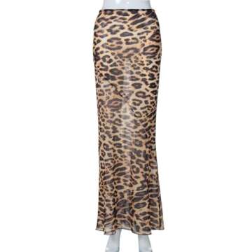 HOHOPEACH Leopard Print Skirt for Trendy Summer Style