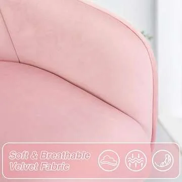 VANSPACE Velvet Desk Chair Adjustable Swivel Vanity Chair