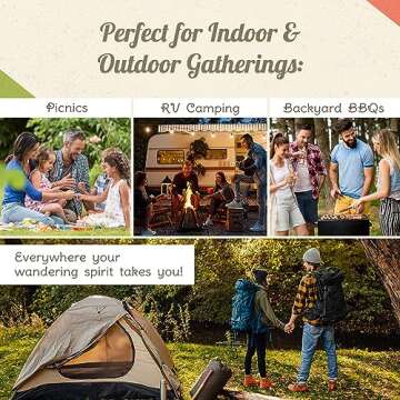 Camp Casual Melamine Bowls with Lids - 4 BPA Free Nesting Bowls with Lids Set for Indoor & Outdoor Dining - Sturdy, Lightweight, & Top Shelf Dishwasher Suitable Camping Bowl Set