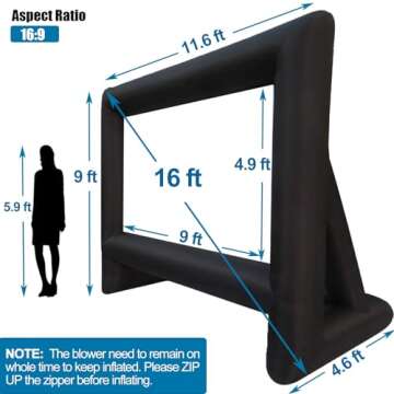 XHYCPY 16ft Inflatable Movie Screen for Outdoor Viewing