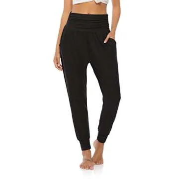 DIBAOLONG Womens Yoga Sweatpants Loose Workout Joggers Pants Comfy Lounge Pants with Pockets Black S