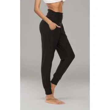 DIBAOLONG Womens Yoga Sweatpants Loose Workout Joggers Pants Comfy Lounge Pants with Pockets Black S