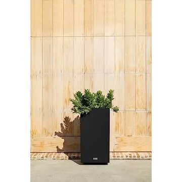 Veradek Block Series Pedestal Planter - Tall Planter for Indoor or Outdoor Front Porch | All-Weather Use with Removable Insert Bucket | Modern Décor for Flowers, Tall Trees, Faux Plants