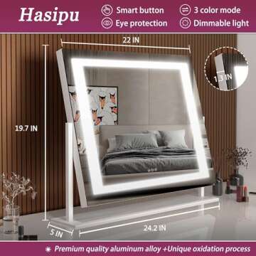 Hasipu Vanity Mirror with Lights & USB Charging Convenience