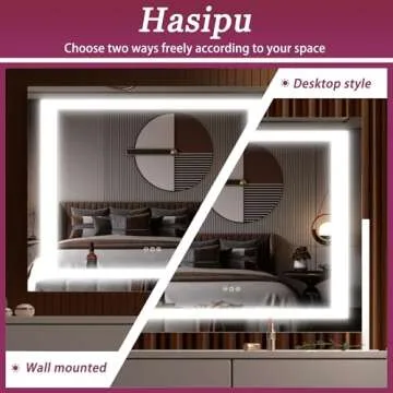 Hasipu Vanity Mirror with Lights & USB Charging Convenience